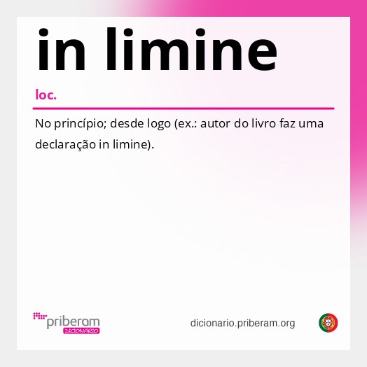 Significado de in limine